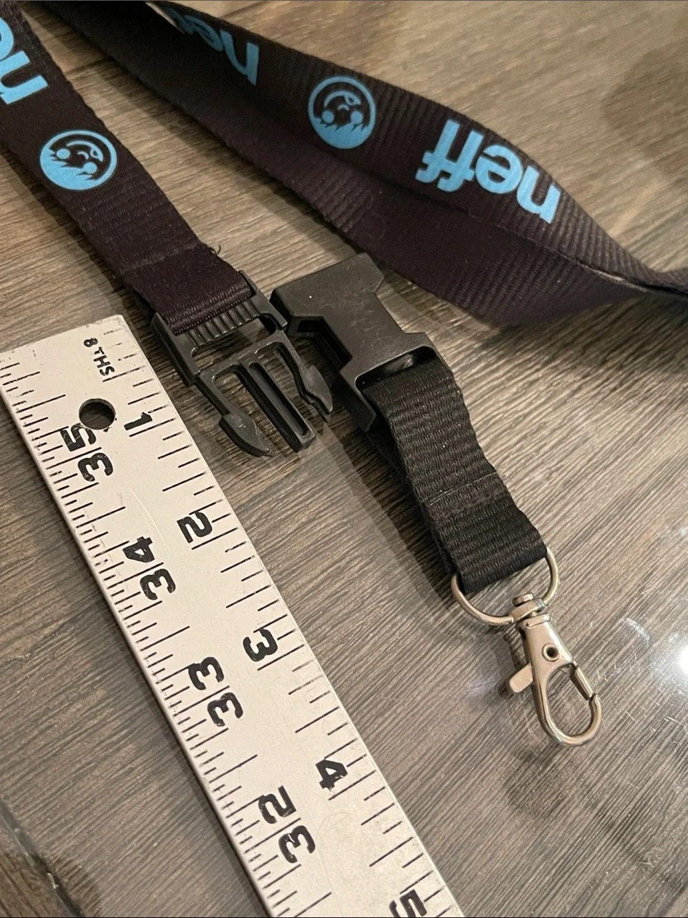 Jeff Black & Blue Smiley Face Landyard Keychain